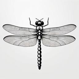 Dragonfly Tattoo - Symbolizes change, transformation, and adaptability  minimal tattoo design,white background