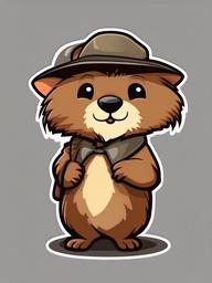 Marmot cartoon - furry, burrowing animal  cartoon sticker style