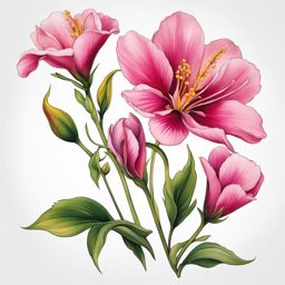 March birth flower tattoo, Tattoos representing the birth flower for the month of March.  vivid colors, white background, tattoo design