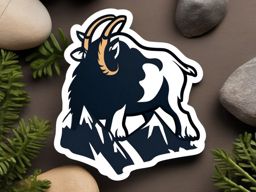 Mountain Goat on Rocky Cliff Emoji Sticker - Surefooted explorer in alpine heights, , sticker vector art, minimalist design