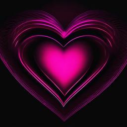 Neon Background Wallpaper - neon pink heart with black background  