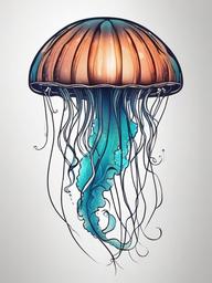 Best Jellyfish Tattoos - Explore top-notch designs for your jellyfish-inspired ink.  minimalist color tattoo, vector