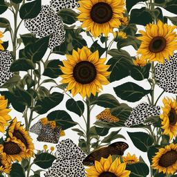 Sunflower Background Wallpaper - leopard and sunflower background  