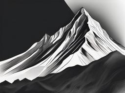 drawing of a mountain peak  minimal rough sketch scribbles,doodles,black and white