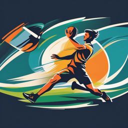 Ultimate Frisbee Layout Clipart - An ultimate frisbee player making a full-extension layout catch.  color vector clipart, minimal style