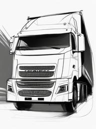 sketch of a truck  minimal rough sketch scribbles,doodles,black and white