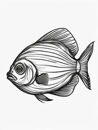 drawing of flounder fish  minimal rough sketch scribbles,doodles,black and white