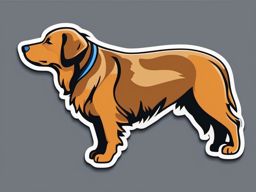 Dog Sticker - A loyal dog with a wagging tail, ,vector color sticker art,minimal