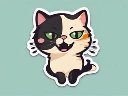 Funny Cat sticker- Hilarious Kitty Antics, , sticker vector art, minimalist design