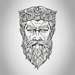 Greek God Hercules Tattoo - Embrace the divine strength and power of Hercules with a tattoo depicting the heroic Greek god.  simple color tattoo, minimal, white background
