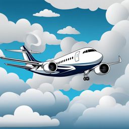 airplane clipart in the open sky - soaring through the clouds. 