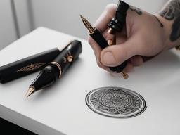 Dark Horse Pen Tattoo - Elevate your tattooing with a Dark Horse pen tattoo machine, known for its precision and versatility in creating detailed and intricate designs.  simple tattoo,minimalist,white background