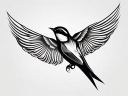 Swallow Tattoo Traditional - Classic swallow tattoo design  minimalist tattoo design, white background