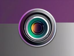 Camera Lens Sticker - Close-up of a camera lens, ,vector color sticker art,minimal