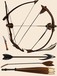 Bow clipart - bow and arrow set ready for archery  