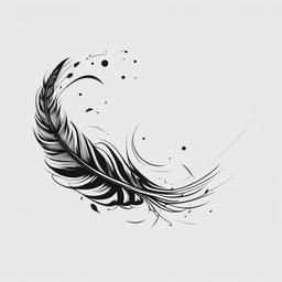 Feather Falling Tattoo - Creative depiction of falling feathers.  simple vector tattoo,minimalist,white background