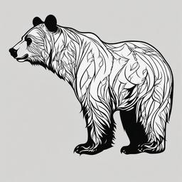 bear outline tattoo  simple vector color tattoo