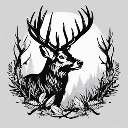 outdoor hunting tattoos  simple color tattoo,minimal,white background