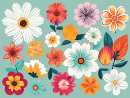 Flower Clipart - A blooming flower with vibrant petals.  color clipart, minimalist, vector art, 