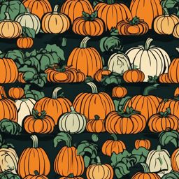 Pumpkin Patch clipart - Pumpkin patch filled with pumpkins, ,vector color clipart,minimal