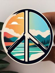 Peace Sign Sticker - Tranquil gesture, , sticker vector art, minimalist design