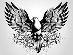 dove tattoo black and white design 