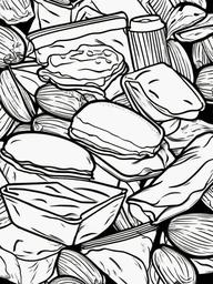 Food Coloring Pages - Bag of chips with some spilling out  simple coloring pages