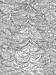 Christmas Tree Colouring  outling,coloring pages,black and whit