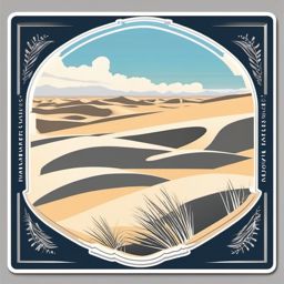 White Sands National Park sticker- Unique white gypsum sand dunes in New Mexico, , sticker vector art, minimalist design