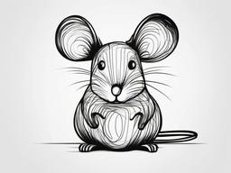 simple drawing of mouse  minimal rough sketch scribbles,doodles,black and white