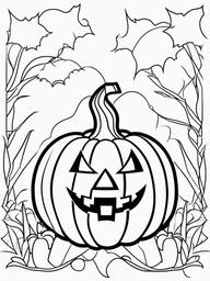 Halloween Pumpkin Coloring Pages - Carving Jack-o'-lanterns for Halloween  minimal black outline printable sheet, coloring page