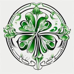 lucky irish tattoos  simple color tattoo,minimal,white background