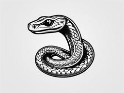 Snake Trad Tattoo - Traditional style snake tattoo.  simple vector tattoo,minimalist,white background