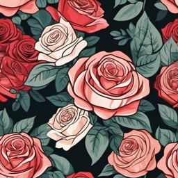 Bouquet of Roses Sticker - Floral elegance, ,vector color sticker art,minimal