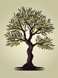 tattoo olive tree  simple vector color tattoo