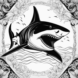 shark tattoo black and white design 