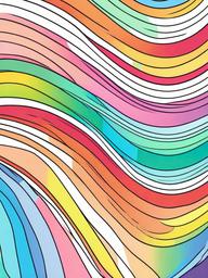 Rainbow Coloring Page - Rainbow composed of soft pastel shades.  easy,simple,minimal,coloring pages,black and white outline