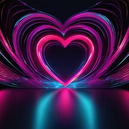 Heart Background Wallpaper - neon heart tunnel background  