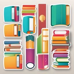 Bookmark Tabs Sticker - Organized reading, ,vector color sticker art,minimal