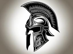 spartan warrior helmet tattoo  simple vector color tattoo