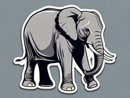 Elephant Sticker - A gray elephant with a long trunk. ,vector color sticker art,minimal