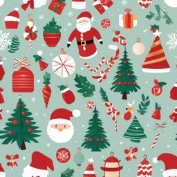 Free Christmas clipart images, A collection of festive holiday symbols and decorations.  simple, 2d flat