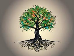 the giving tree tattoo  simple vector color tattoo