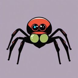 Jumping Spider Clip Art - A jumping spider with keen vision,  color vector clipart, minimal style