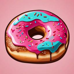 Donut clipart - donut with a bite taken out of it  