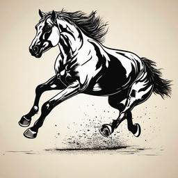 Horse bucking  , vector illustration, clipart