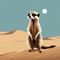 Cute Meerkat on a Desert Dune  clipart, simple