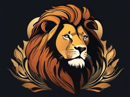 Lion Clip Art - Majestic lion with a flowing mane,  color vector clipart, minimal style