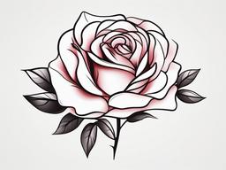 Simple Rose Tattoo - Simple and straightforward tattoo featuring a rose design.  simple color tattoo,minimalist,white background