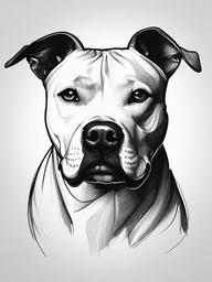 drawing of a Pit Bull dog  minimal rough sketch scribbles,doodles,black and white